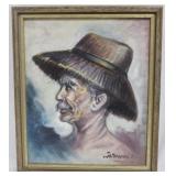 Signed Framed Oil on Canvas 13.5x11.5