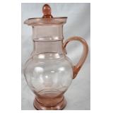 Pink Glass Pitcher 13"
