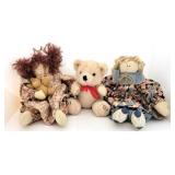 1 Jointed Teddy Bear & 2 Handmade dolls