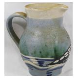 Painted Pottery Pitcher 7"