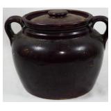 Vintage Bean Pot with lid 6"