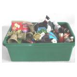 Plastic Tote w / Christmas Items