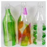 3 Glass Bottles 11.5"