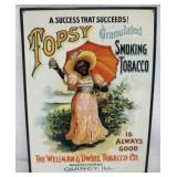 Topsy Tobacco Metal Sign 16x11.5