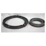 2 Pottery Flower Rings - 9.5" & 5.5" Round