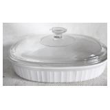 Corning French White Covered Casserole