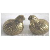2 Brass Bird Paperweights - 3.5" x 3"