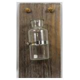 Glass & Wood Wall Vase
