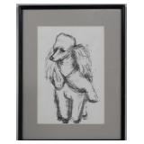 Framed Sketch of Dog 11x9