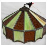 Stained Glass Hanging Light Fixture 16"