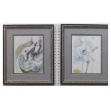 Set of 2 Oyster Nude/ Snail Breast Giclï¿½e by