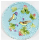 Majolica Bird Plate 9.5"
