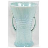 Blue Brush Pottery Vase 8.5"