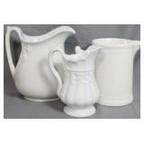 3 Pottery Pitchers