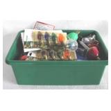 Plastic Tote w / Assorted Items