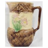 Majolica Pottery Pitcher 8.5"