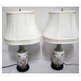 Pr Oriental Table Lamps 22"