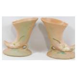 Pair Weller Pottery Vases 6"