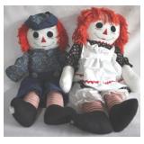 Raggedy Ann & Andy Dolls - 34" Tall