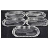 5 Glass Corn Dishes - 9" x 4.25"