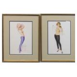 Set of 2 Pin Up Girls by Alberto Vargas