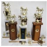 6 Equestrian Trophies 13.5x18x16.5