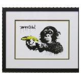 Chimp w/ Banana Giclï¿½e by Graffiti Artist Banksy