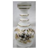 Hand Painted Glass Decanter 10"