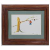 T. Ashby Watts III "Birds on a Fall" 1934 10.5x12