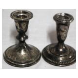 2 Sterling Weighted Candle Holders 4.5"