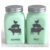 Jadeite Salt & Pepper Shaker - 3.5" Tall