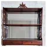 Mahogany 2 Drawer Hanging What Not Shelf