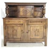 English Carved Oak Court Cupboard