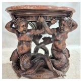 Bronze & Marble Cherub Mermaid Table