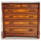 Walnut Victorian side lock Chest - no key
