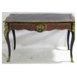 Vintage French Inlaid Desk, Brass Ormolu