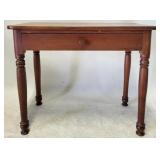 Primitive 1 Drawer Turned Leg Table
