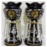 Gorgeous Pair 14" Mantle Lusters w/ Prisms