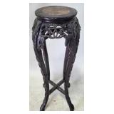 Heavily Carved Asian Marble Inset Plant Stand