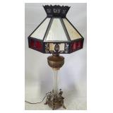 Vintage Slag Glass Banquet Lamp 45 x 19