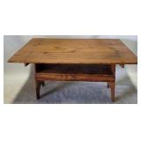 Primitive Pine Trestle Top Table / Bench