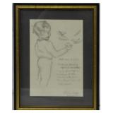 Gretchen Scales "For the Birds" Pencil Sketch