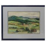 Emile M. Arlot "The Valley" Watercolor