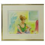 Gretchen Scales "Lady with Hair Up" Watercolor