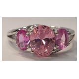 Sterling Pink Topaz size 7 Ring