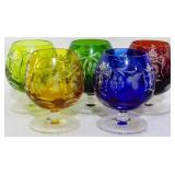 5 Multi Color Bohemian Brandy Snifters