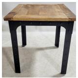 Industrial Style Wood Top Table