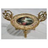 Porcelain Inset Elevated Plate w/ Ormolu