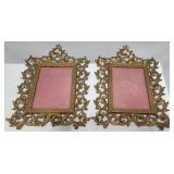 Pair Brass Art Nuveau Frames 16 x 12