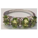 Sterling Peridot size 6.25 Ring